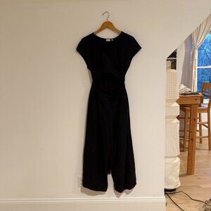 Wilfred Black Wrap Front Wide Leg Jumpsuit